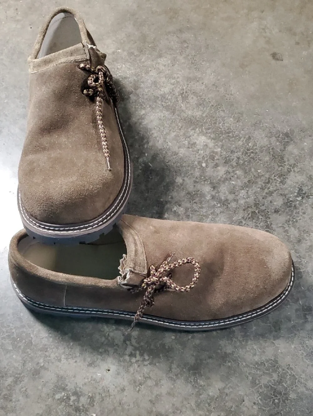 Traditional Bavarian Haferlschuh Tan Suede LaceUp Shoes Oktoberfest German SZ 46